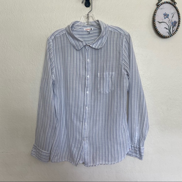 Sundry Striped Long Sleeve Button Up Cotton Shirt - Picture 5 of 13